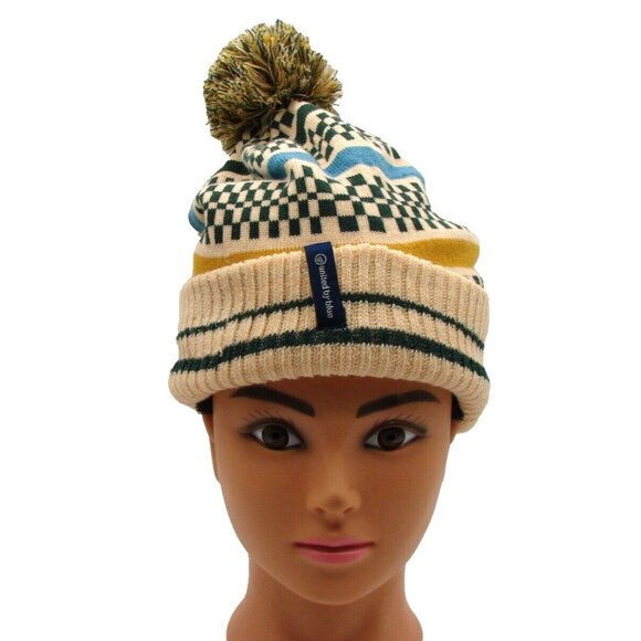 United by Blue Pom Pom Beanie Hat Collage Forest Design One Size NWT Winter Warm - Picture 2 of 10